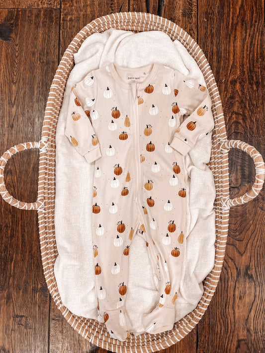 Fall Double Zipper Footie Pajama