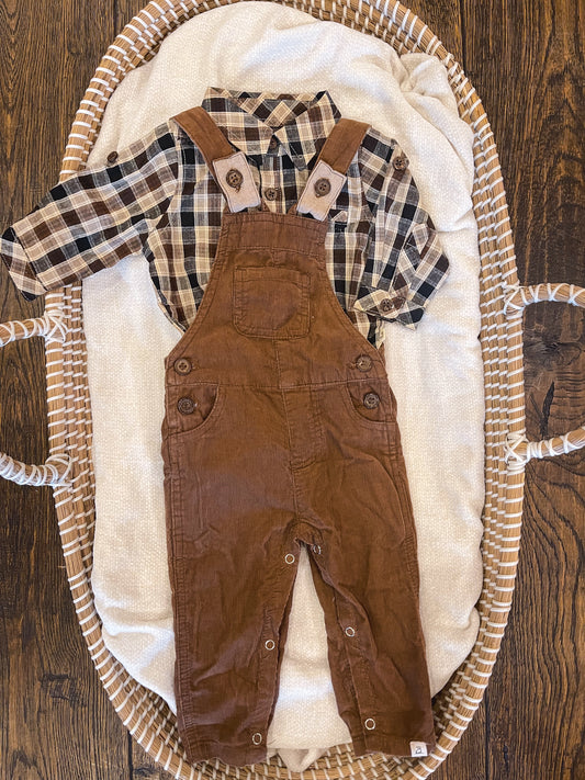 Harrison Corduroy Brown Overalls