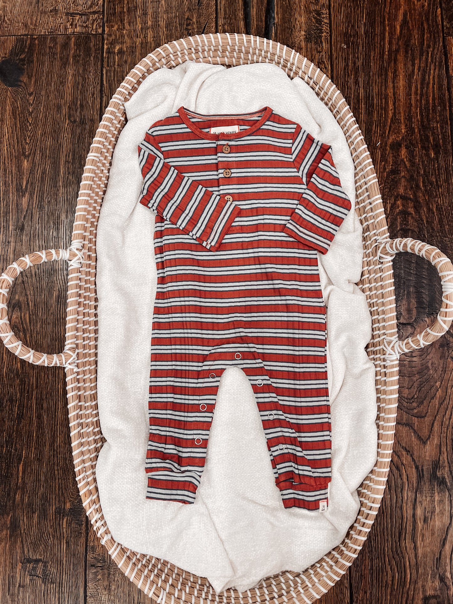 Mason Red & Grey Romper