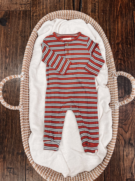 Mason Red & Grey Romper