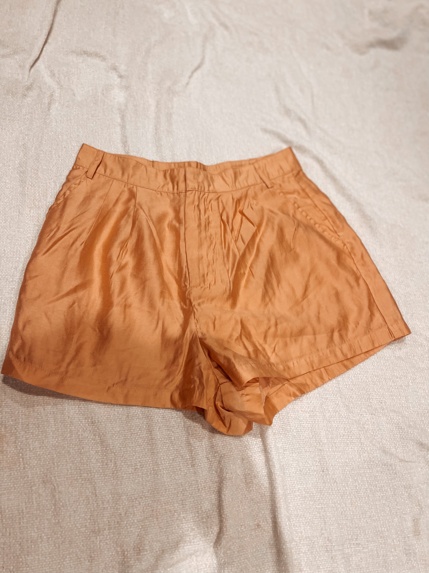 Peach Satin Shorts