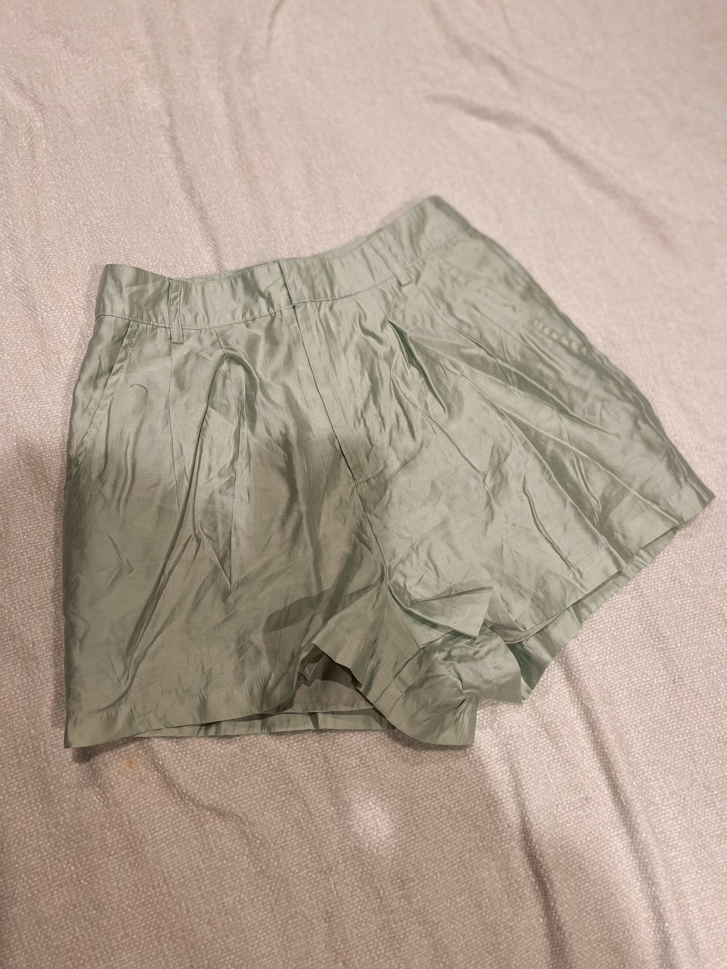 Lime Satin Shorts