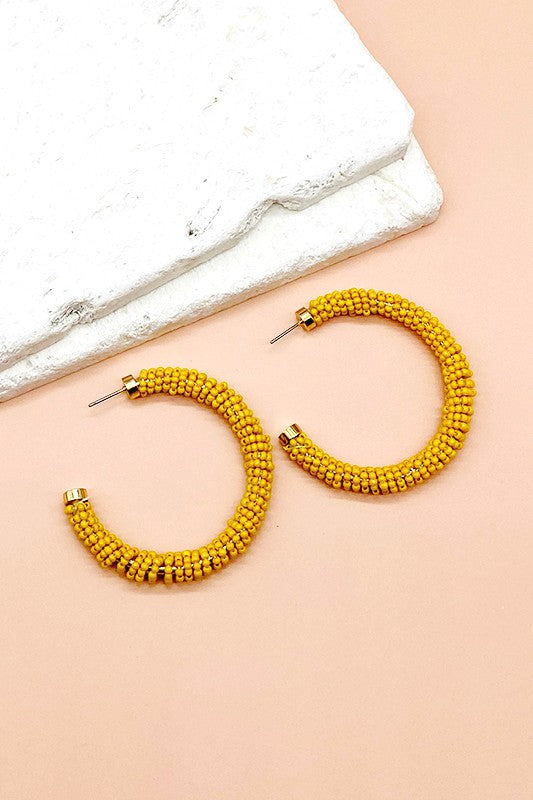 Seed Bead Hoop Earrings