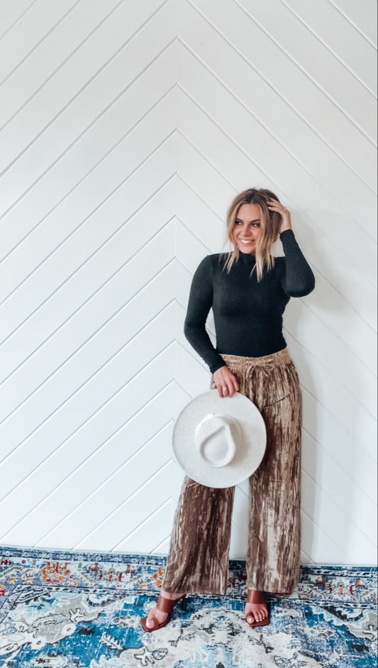 Velvet Smocked Pants