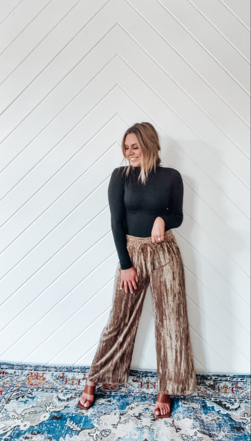 Velvet Smocked Pants