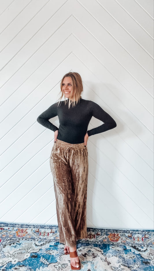 Velvet Smocked Pants