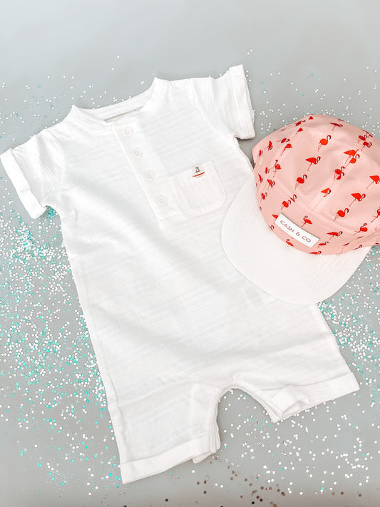 Camborne Henley Romper White