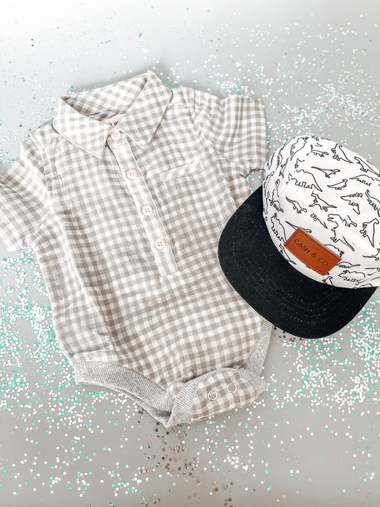 Helford Grey Plaid Onsie