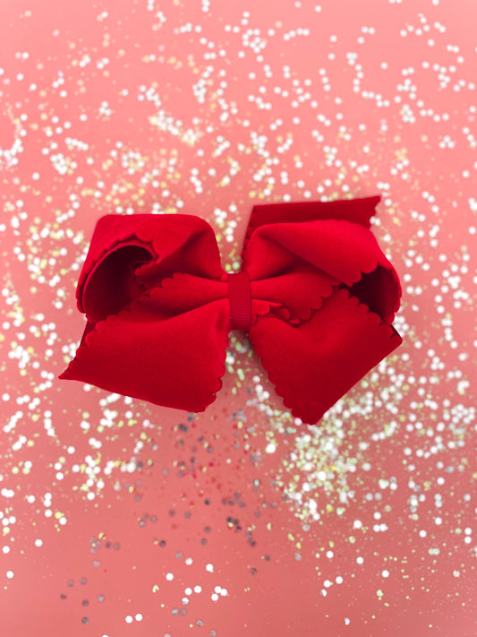 King Velvet Scallop Red Bow