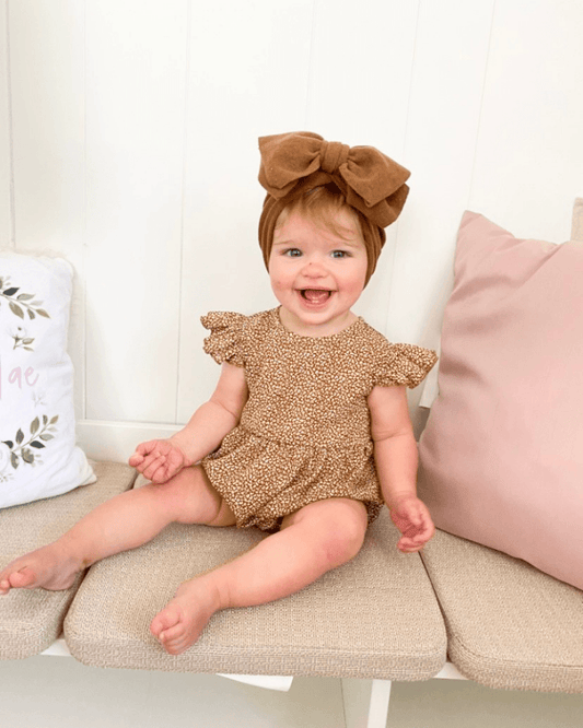 Klein Leopard Bubble Sleeve Romper