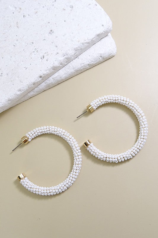 Seed Bead Hoop Earrings