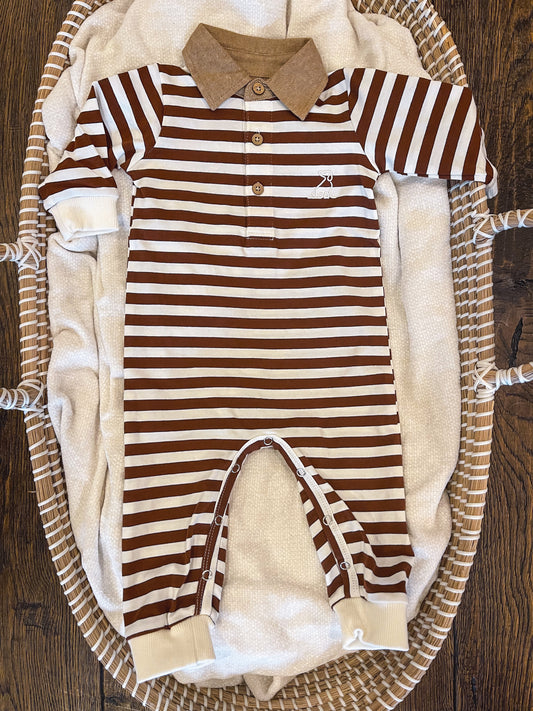 Kingston Polo Romper Brown