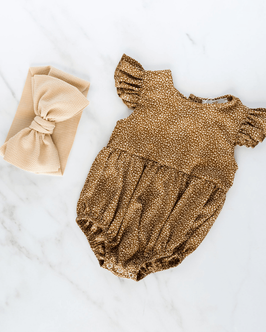 Klein Leopard Bubble Sleeve Romper