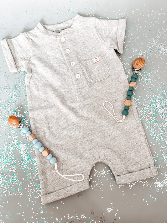 Camborne Grey Henley Romper