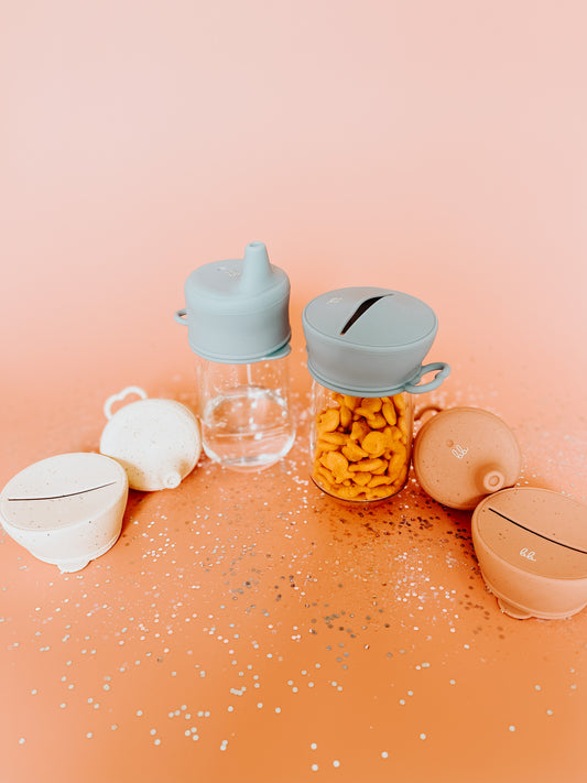 Silicone Snack & Sippy Lid Set