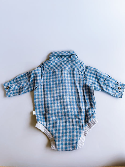 Jasper Grey & Blue Plaid Onsie