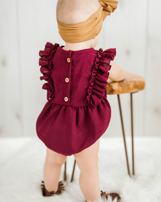 Madeline Ruffle Front Bubble Romper